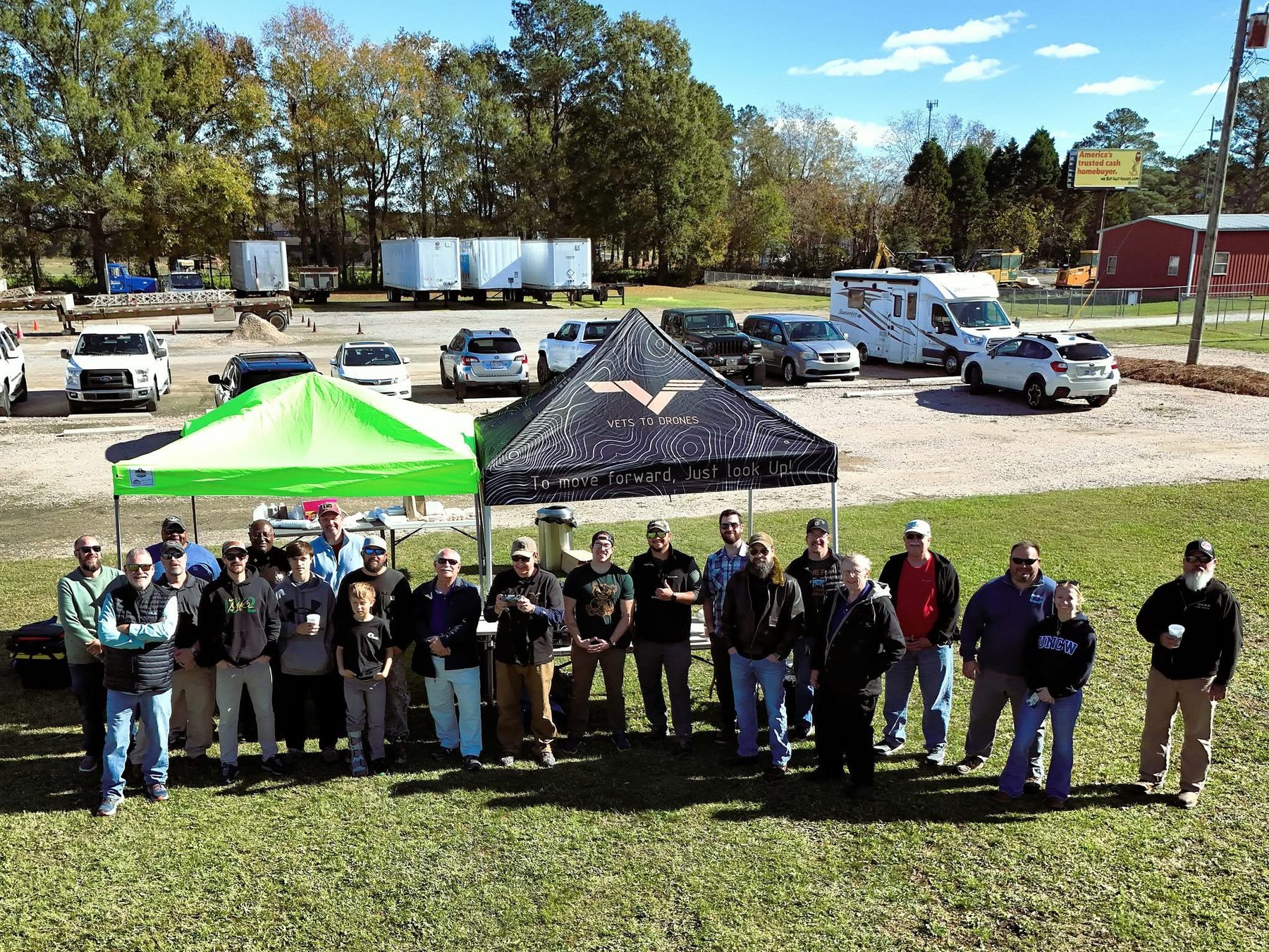 Veteran flying a drone for recreational therapy